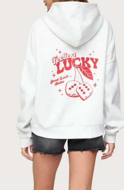 Edikted Feeling Lucky Oversized Sweatshirt In Gray