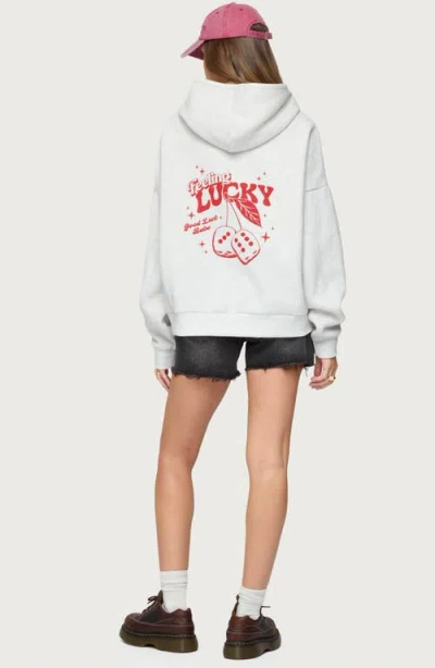 Edikted Feeling Lucky Oversized Sweatshirt In Gray