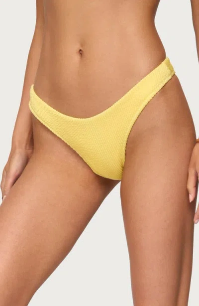 Edikted Oasis Scrunch Bikini Bottoms In Yellow