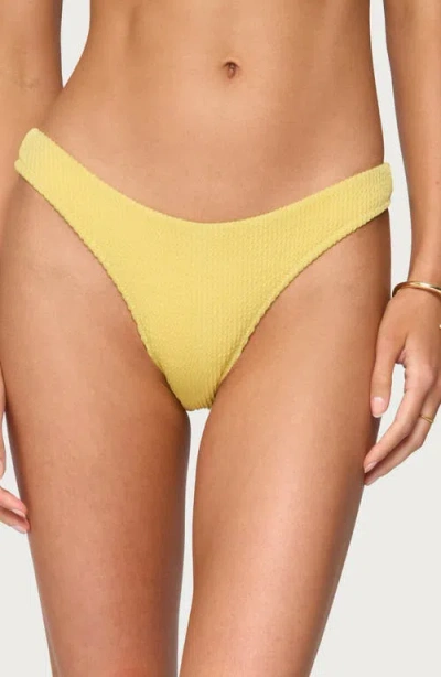 Edikted Oasis Scrunch Bikini Bottoms In Yellow