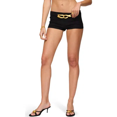 Edikted Hook Belt Micro Shorts In Black