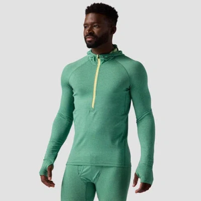 Backcountry Pines Microgrid Ultra-lt Baselayer 1/2-zip Scuba Top In Green