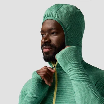 Backcountry Pines Microgrid Ultra-lt Baselayer 1/2-zip Scuba Top In Green