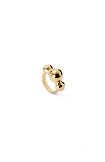 Unode50 18k Gold Plated Metal Alloy Ring With Three Central Balls In Gold