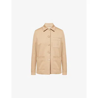 Gabriela Hearst Ulu Chore Jacket In Camel Sea Island Cotton Twill In Brown