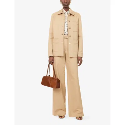 Gabriela Hearst Ulu Chore Jacket In Camel Sea Island Cotton Twill In Brown