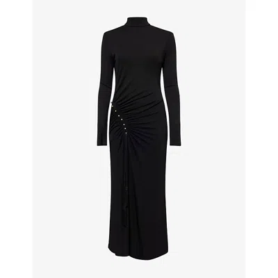 Roberto Cavalli Langes Kleid Mit Gerafftem Detail In Black