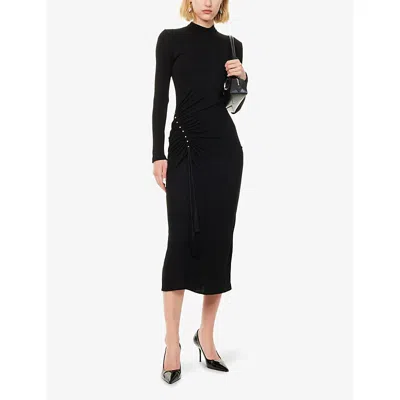 Roberto Cavalli Langes Kleid Mit Gerafftem Detail In Black