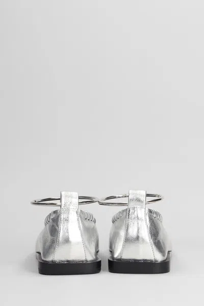 Jil Sander Ankle-bracelet Ballet Flats In Silver