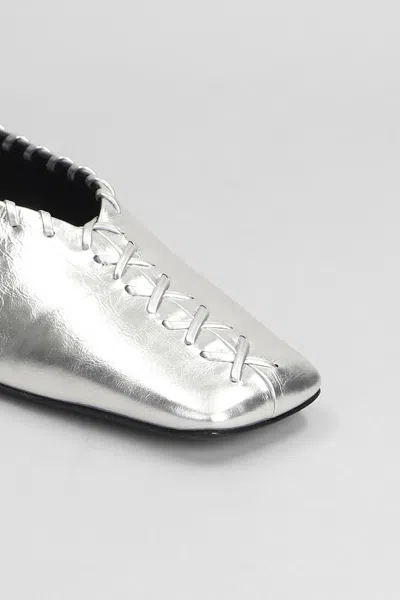 Jil Sander Ankle-bracelet Ballet Flats In Silver