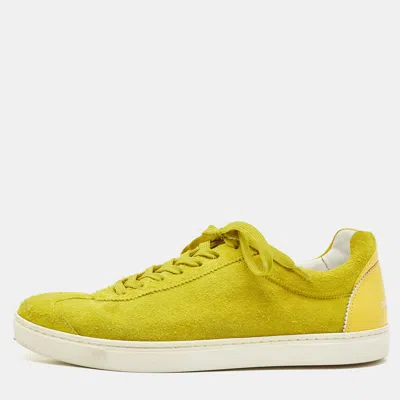 Pre-owned Dolce & Gabbana Green Suede And Leather Low Top Sneakers Size 43