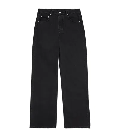 Jacquemus Straight Denim Pants Featuring Belt Loops In Black