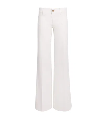 Alice And Olivia Slay Heart Wide-leg Jeans In White