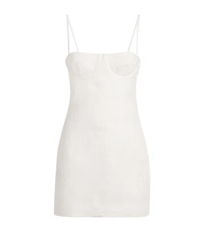 Sir Alessandra Embroidered Linen Minidress In White