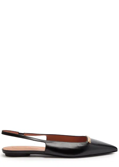 Tod's Leather Flat Ballerinas With Gold-tone Detail In Animal Print