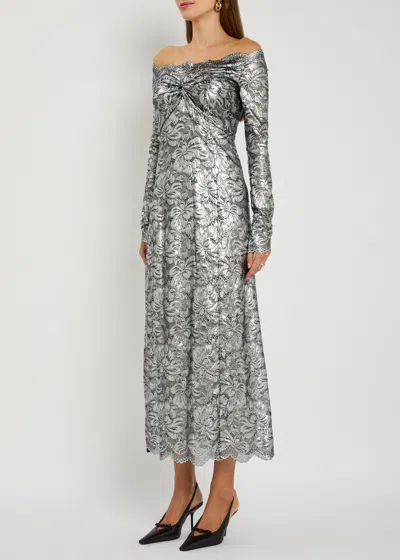 Rabanne Long Lace Dress In Gold