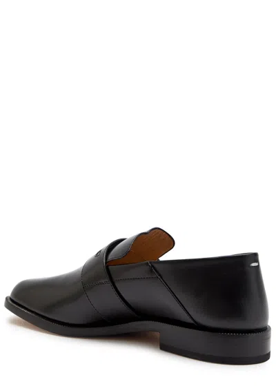 Maison Margiela 20mm Tabi Brushed Leather Loafers In Black