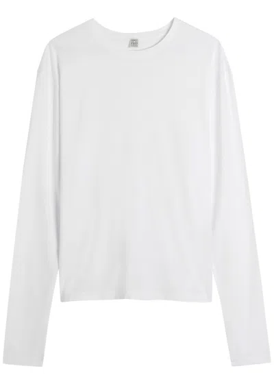 Totême Classic Long-sleeve Lyocell And Cotton T-shirt In White