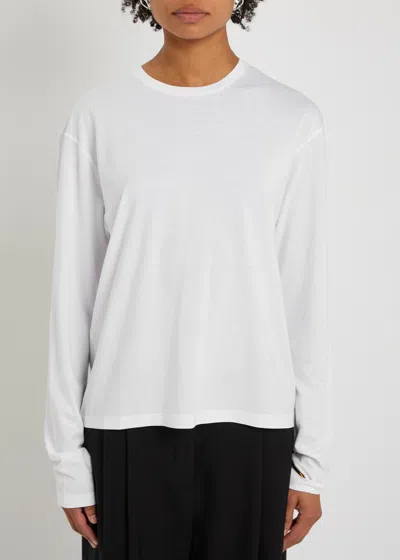 Totême Classic Long-sleeve Lyocell And Cotton T-shirt In White
