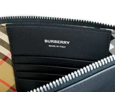 Burberry Peyton Monogram Black Leather Pouch Crossbody Bag Women's Purse