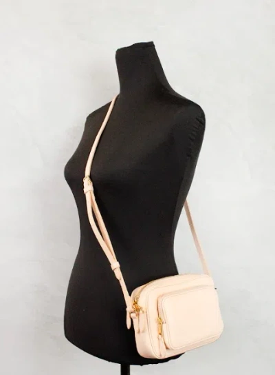 Burberry Small Branded Peach Pink Grainy Leather Camera Crossbody Women's Bag