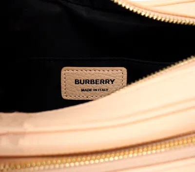 Burberry Small Branded Peach Pink Grainy Leather Camera Crossbody Women's Bag