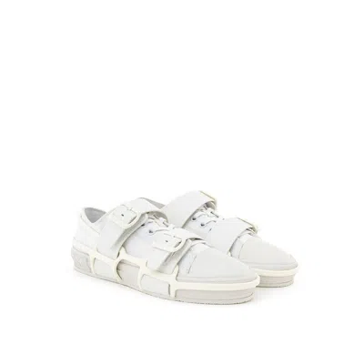 Burberry White Tela Sneaker With Outer Structure In Rubber  In White