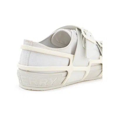 Burberry White Tela Sneaker With Outer Structure In Rubber  In White