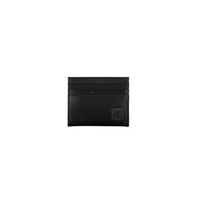 Calvin Klein Black Leather Men Men's Wallet In Black