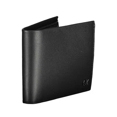 Calvin Klein Black Leather Men Men's Wallet In Black