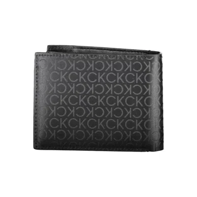 Calvin Klein Black Polyester Men Men's Wallet In Black