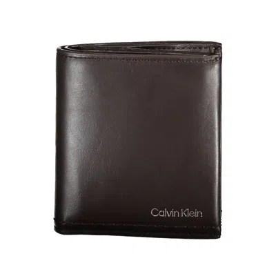 Calvin Klein Brown Leather Men Men's Wallet In Brown