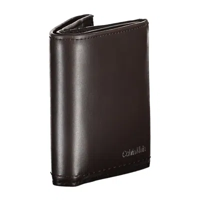 Calvin Klein Brown Leather Men Men's Wallet In Brown