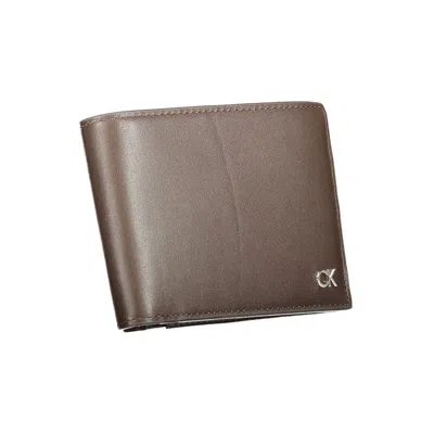 Calvin Klein Brown Leather Men's Wallet In Brown