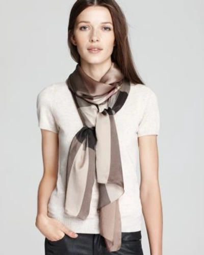 Burberry Core Check Oblong Silk Scarf In Smoked Trench Check