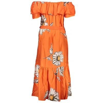 Desigual Orange Cotton Dress In Orange
