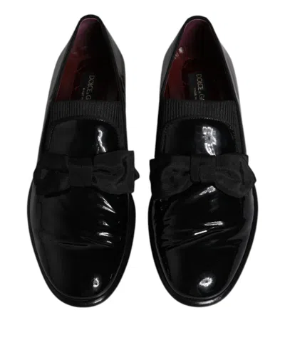 Pre-owned Dolce & Gabbana Black Leather Loafers Men Formal Dress Men's Shoes ()