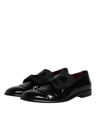 Pre-owned Dolce & Gabbana Black Leather Loafers Men Formal Dress Men's Shoes ()