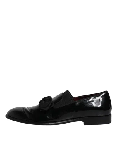 Pre-owned Dolce & Gabbana Black Leather Loafers Men Formal Dress Men's Shoes ()