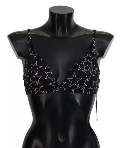 Dolce & Gabbana Black Millennials Star Non Wire Cotton Bra Women's Underwear In Multi