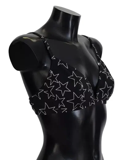 Dolce & Gabbana Black Millennials Star Non Wire Cotton Bra Women's Underwear In Multi