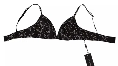 Dolce & Gabbana Black Millennials Star Non Wire Cotton Bra Women's Underwear In Multi