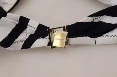 Dolce & Gabbana Black White Zebra Bandeau Swimwear Bikini Women's Top In Multi