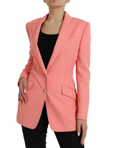 Dolce & Gabbana Chic Pink Peak Lapel Women's Blazer In Pink