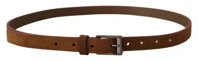 Dolce & Gabbana Chic Suede Belt With Logo Engraved Women's Buckle In Brown