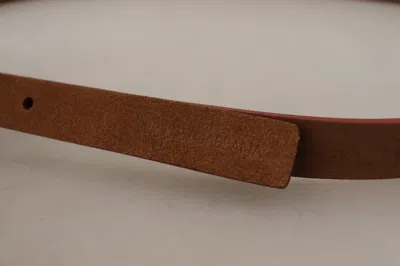 Dolce & Gabbana Chic Suede Belt With Logo Engraved Women's Buckle In Brown