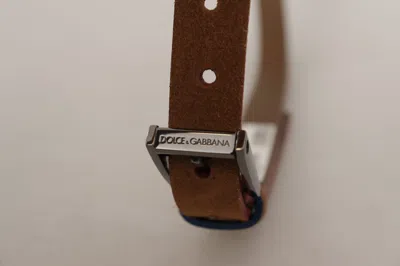 Dolce & Gabbana Chic Suede Belt With Logo Engraved Women's Buckle In Brown