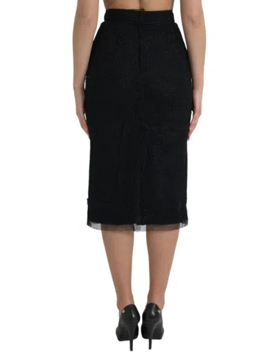 Dolce & Gabbana Elegant High Waist Midi Women's Skirt In Black