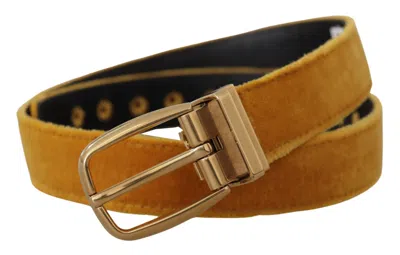 Dolce & Gabbana Elegant Velvet Gold Buckle Women's Women's Belt In Gold