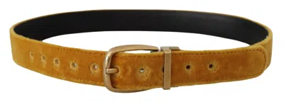 Dolce & Gabbana Elegant Velvet Gold Buckle Women's Women's Belt In Gold